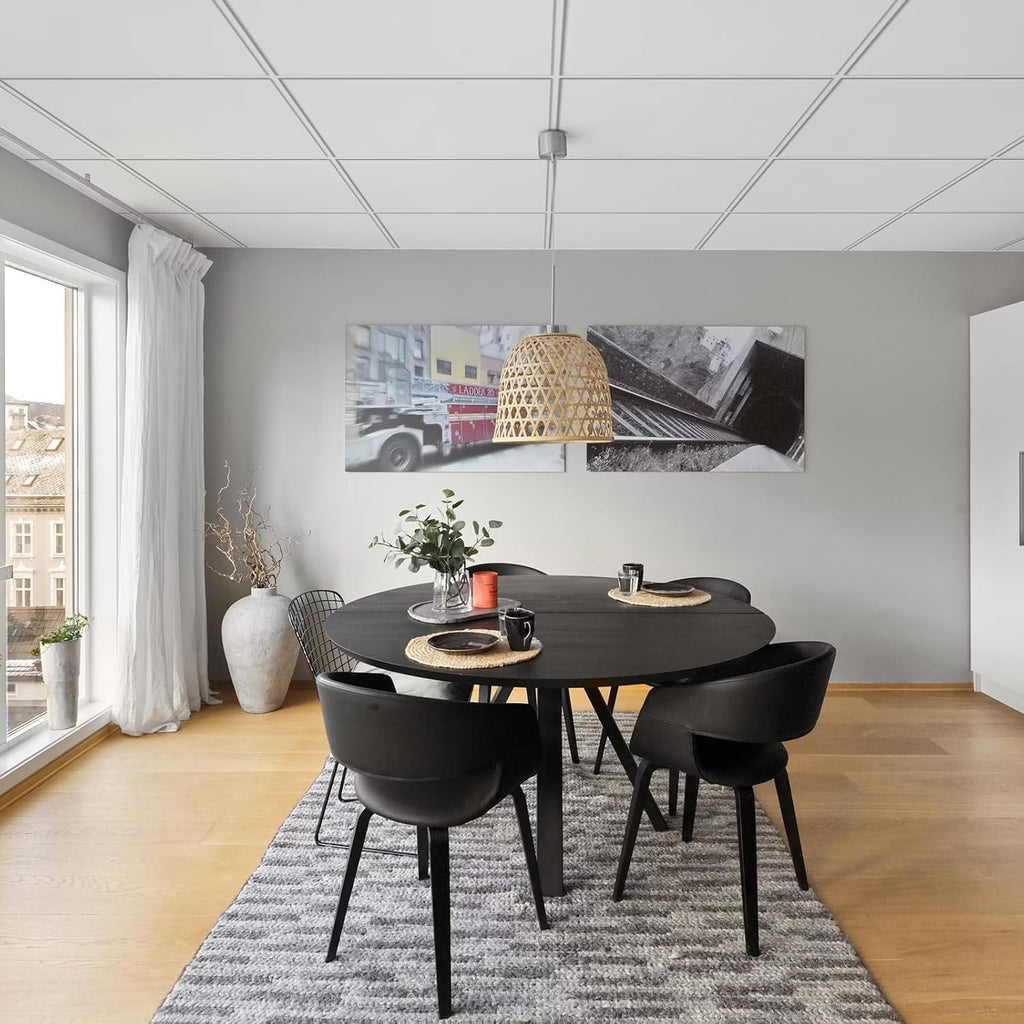 Fasarxiu 24'x48' Smooth Drop Ceiling Tiles Waterproof High-Grade PVC Ceiling Tiles 2x4 Fire-Rated - Easy Drop-in Installation - Case of 10 (80 sq. ft.)