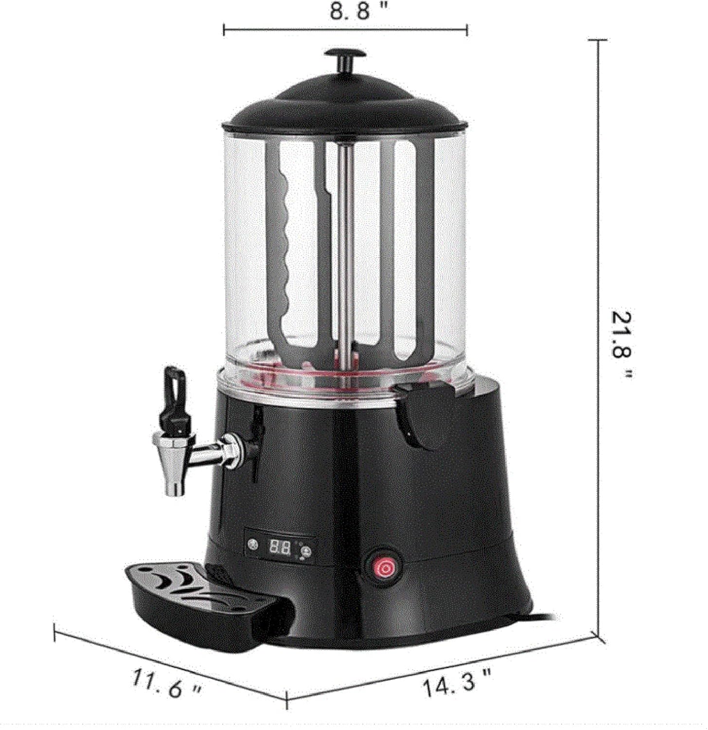 10L Commercial Hot Chocolate Maker, Electric Machine Hot Chocolate Dispenser Warmer, for Heating Chocolate Coffee Milk Tea Juice Tea