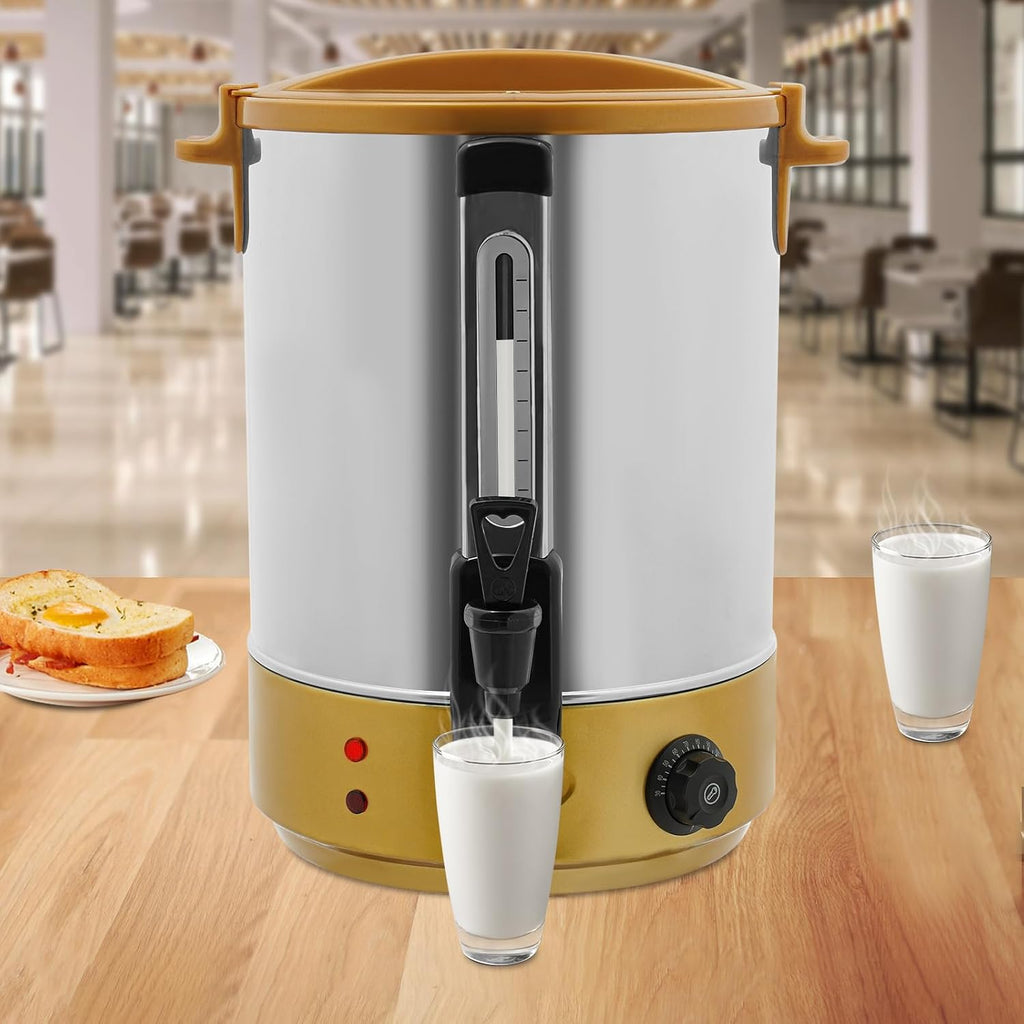 5.07Gal Hot Water Dispenser, Stainless Steel Electric Heat Preservation Bucket with 86-230℉ Temperature Adjustable, Commercial Hot Water Dispenser for Milk Tea, Iced Tea, Milk