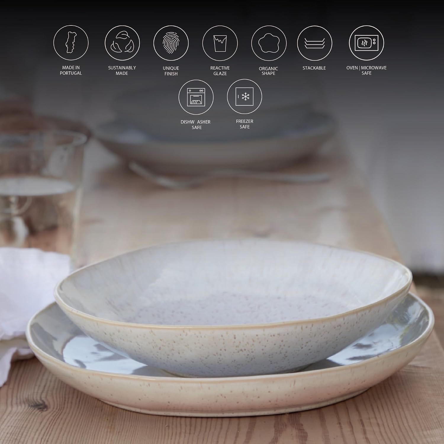 Casafina Ceramic 16' x 10.75' Rectangular Baker - Eivissa Collection, Sand Beige | Oven & Dishwasher Safe Bakeware | Food Safe Glazing | Restaurant Quality Dinnerware