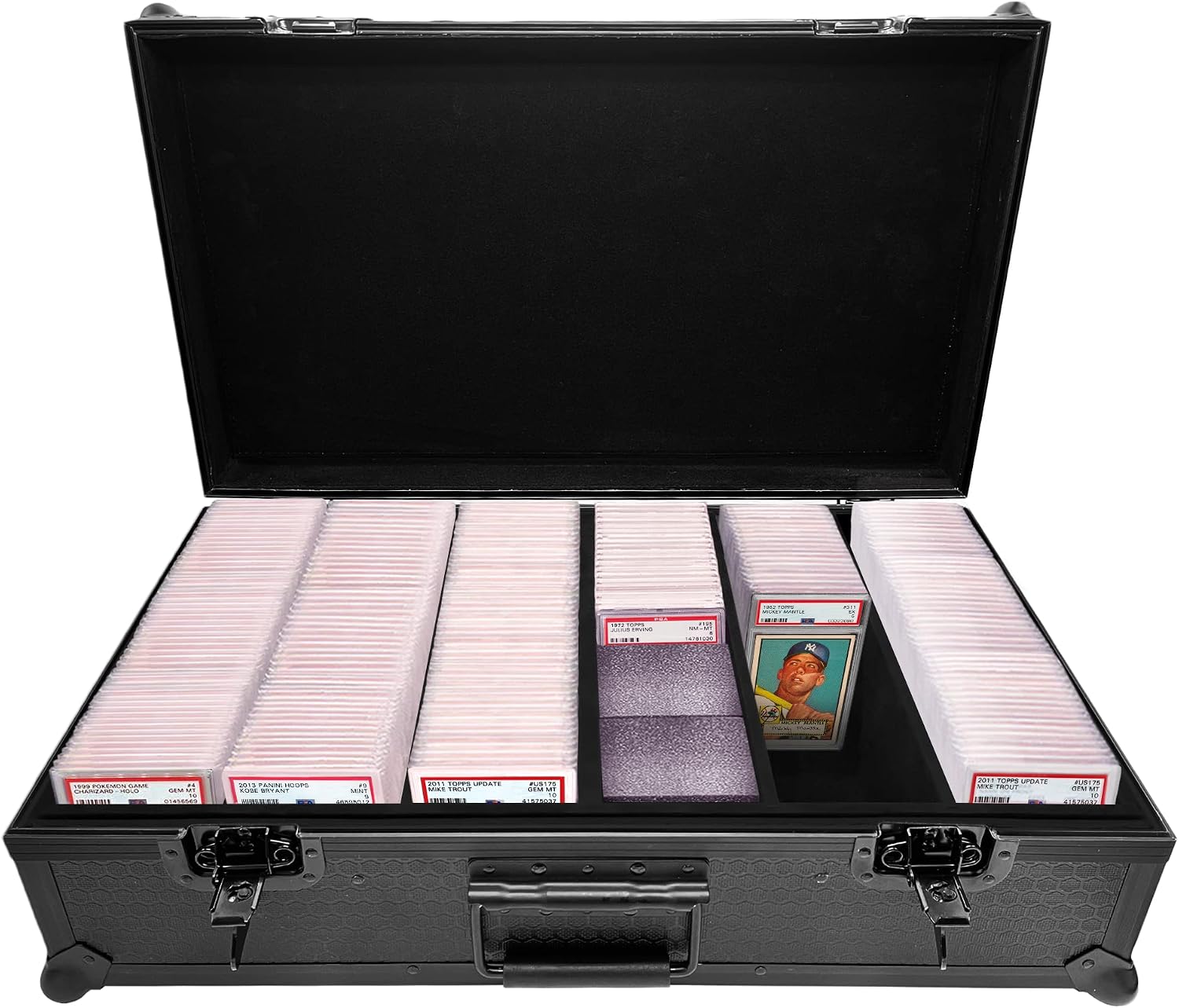 Hard Storage Case for 250+ Graded Cards Slabs | Designed for PSA, BGS, CGC, Toploaders, One-Touch, etc. | Strong Protection, Lockable Box with Foam Blocks