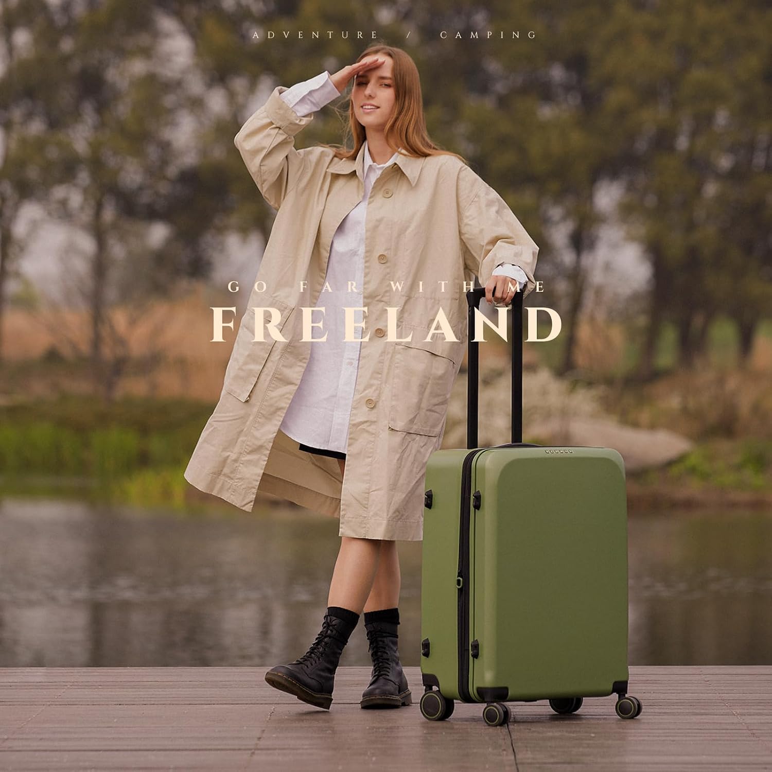 Verage Freeland Large Luggage with X-Large Spinner Wheels, Expandable Hardside Travel Luggage, Rolling Suitcase TSA Approved (29-Inch, Green)