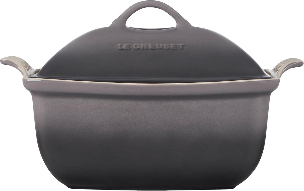 Le Creuset Heritage Stoneware Deep Baker with Lid, 4.5 qt., Oyster