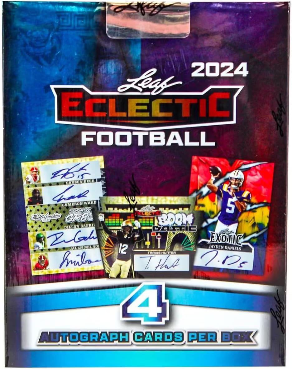2024 Leaf Eclectic Football Hobby Trading Card Box (4 Autographed Cards Per Hobby Box)