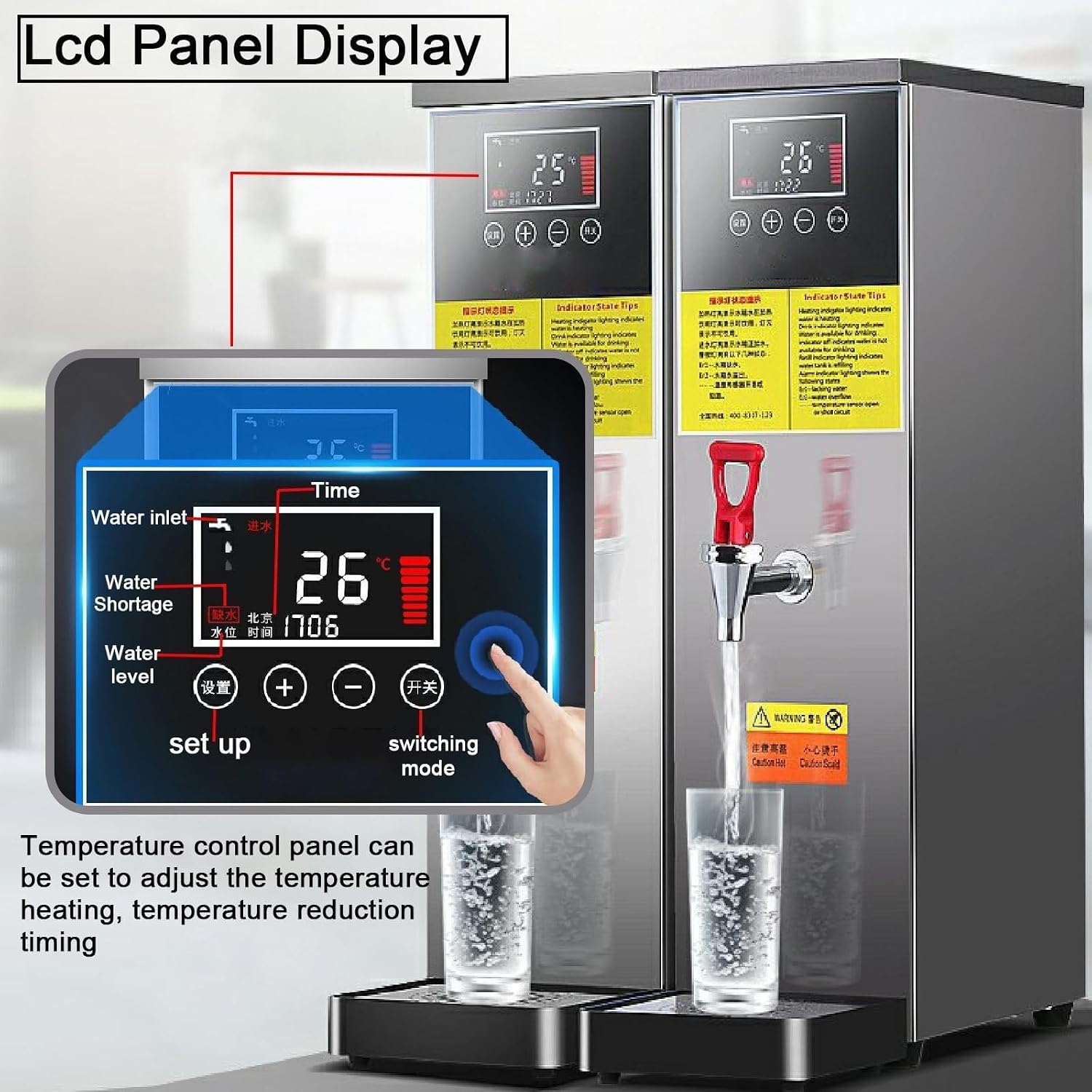 Stepping Type Boiling Water Machine,Water Boiler, Commercial Hot Water Boiler,24-Hour Timer Reservation,Temperature Control, Stainless Steel Automatic Water Heater(Silver,40l)