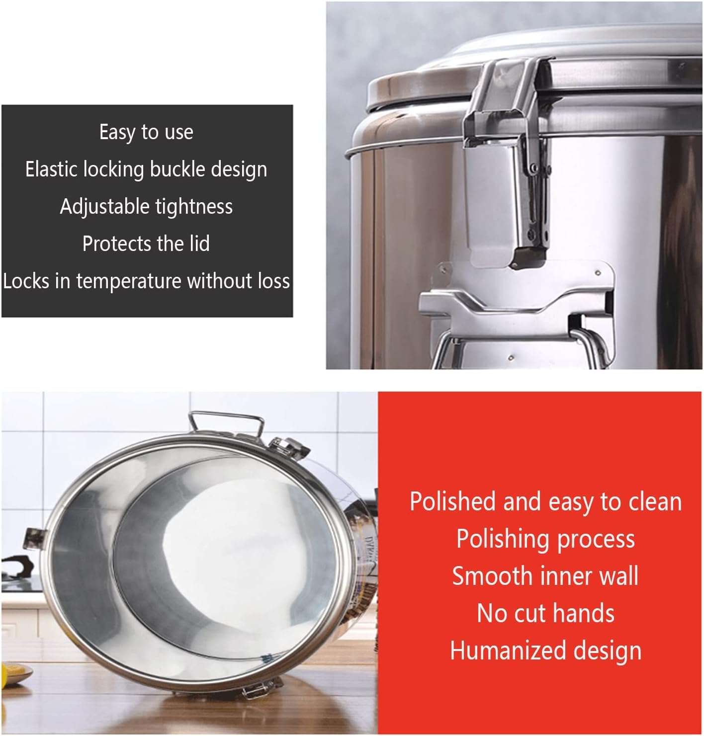Stainless Steel Insulated Barrel, Soup Barrel Commercial Beverage Dispenser Coffee Urn for Hot Water Milk Tea Coffee Juice Home Party Use/Silver/40L