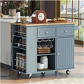 Storage Shelf Cart Kitchen Island with Power Outlet,Kitchen Storage Island with Drop Leaf,Open Storage and Wine Rack,5 Wheels,with Adjustable Storage for Home, Kitchen, and Dining Room Multifunction T