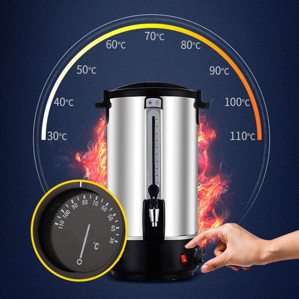 Commercial Electric Hot Water Boiler and Warmer, Stainless Steel Insulated Barrel Double Walled Beverage Dispenser with Spigot (16L)