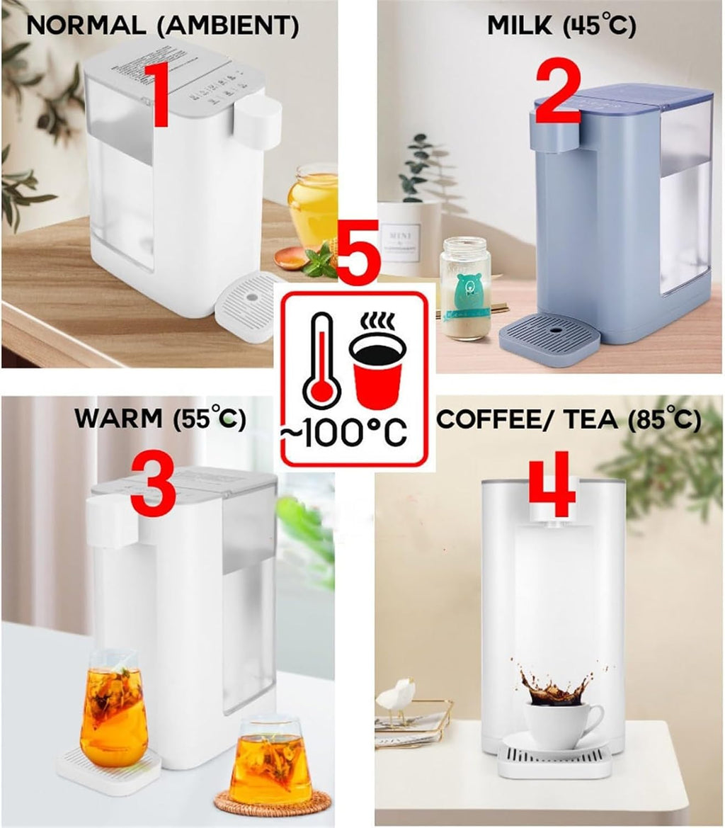 Water Dispenser Instant Desktop Water Dispenser 3-Second Fast Heating Desktop Water Heater Mini Smart Water Dispenser Water Cooler(White)