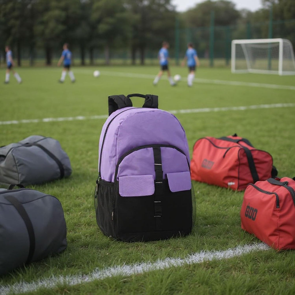 Trail maker 24 Pack Backpacks in Bulk | Wholesale Multipocket Backpacks with Side Water Bottle Pockets for Sports Teams, Homeless (Female Colors Pack)
