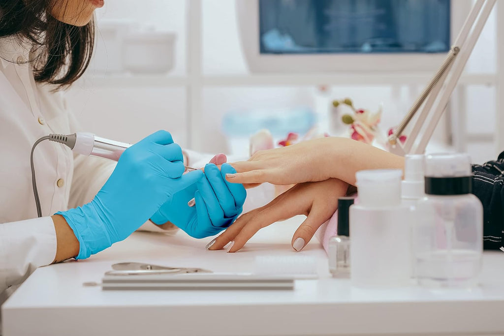 Cranberry USA Cranberry Luxe Nitrile Exam Gloves, Case of 3000, Medium, Azure Blue, Lanolin & Vitamin E, 2.5 Mil