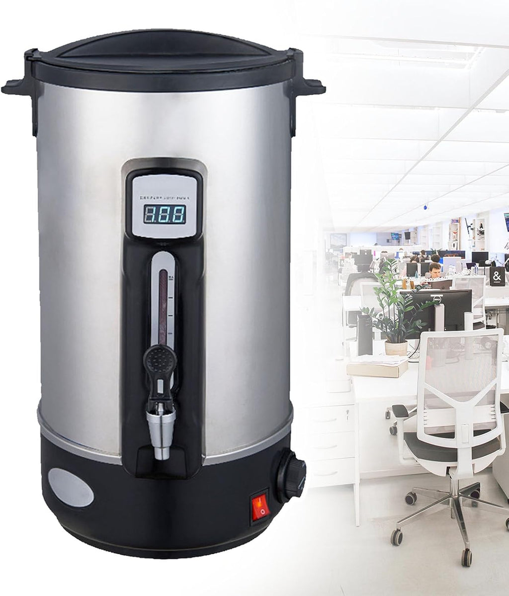 Electric Hot Water Dispenser, 12l Double Wall Insulation Water Maker, 30-110° Temperature Adjustable, Barrel Lid With Vent Hole, Drink Warmer For Catering, Office, Parties