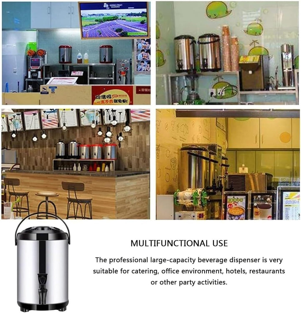 20l Stainless Steel Catering Urn, Insulated Hot Water Dispenser with Faucet, Ideal for Beverage and Milk Tea, Perfect for Events and Parties 20L