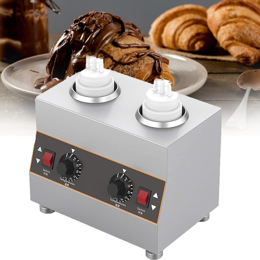 Electric Cheese Sauce Warmer Hot Fudge Warmer Dispenser Nacho Cheese Dispenser Jam Heat Preservation Machine with 650ml Bottle, 30-85℃ Adjustable (1grid)