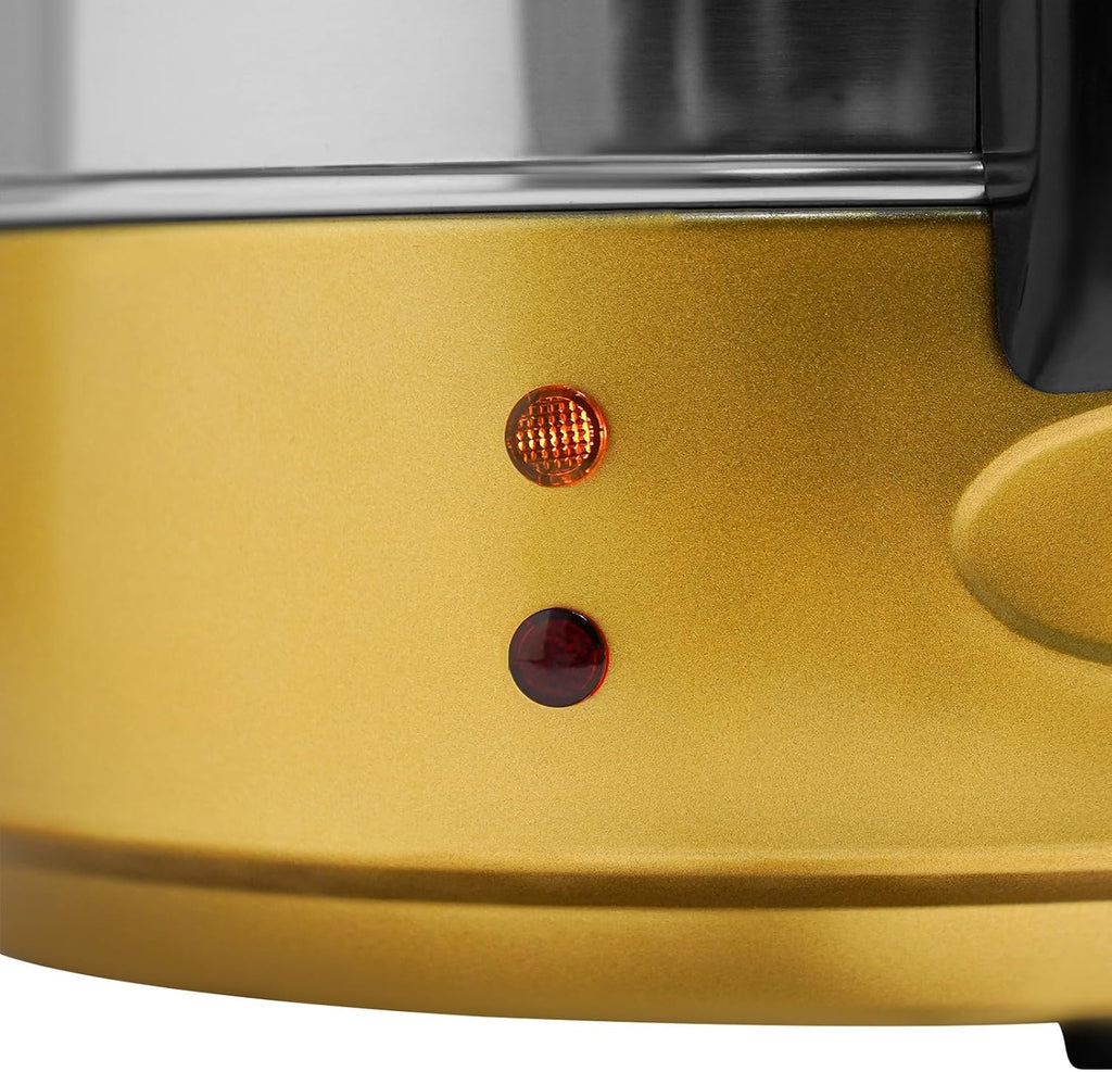 Commercial Coffee Urn 130 Cups Large Coffee Maker Electric Industrial Hot Water Dispenser Tea Maker Machine for Catering, Church, Restaurant with Dual Layer Stainless Steel Construction, Gold