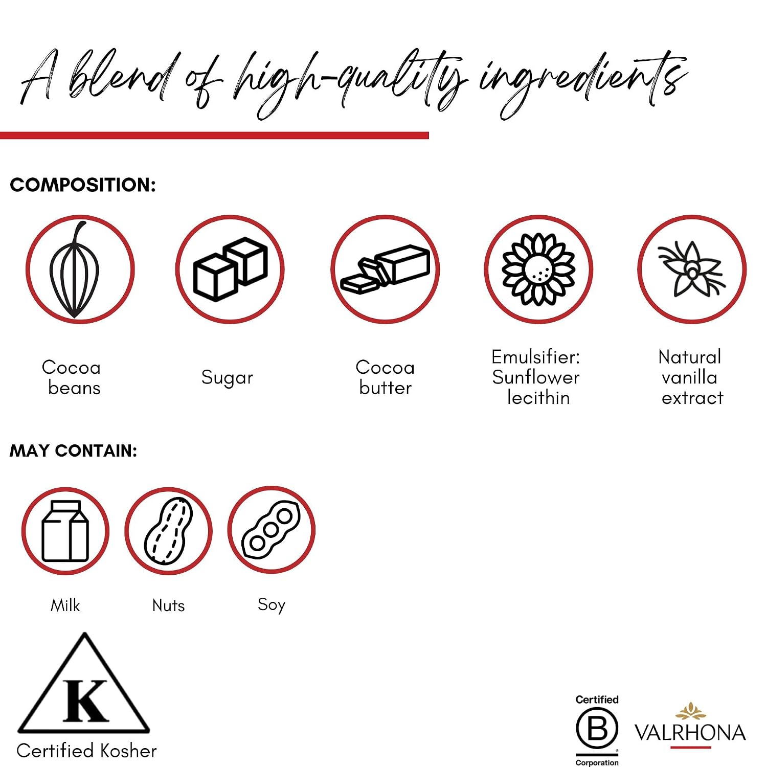 Valrhona Premium French Baking Dark Chocolate Discs (Feves). Classic GUANAJA 70% Cacao. Easy Melt. Easy to chop. Intense & Smooth with Bitter Notes. Sauces, Cakes, Mousses, Frostings 1kg (Pack of 1)
