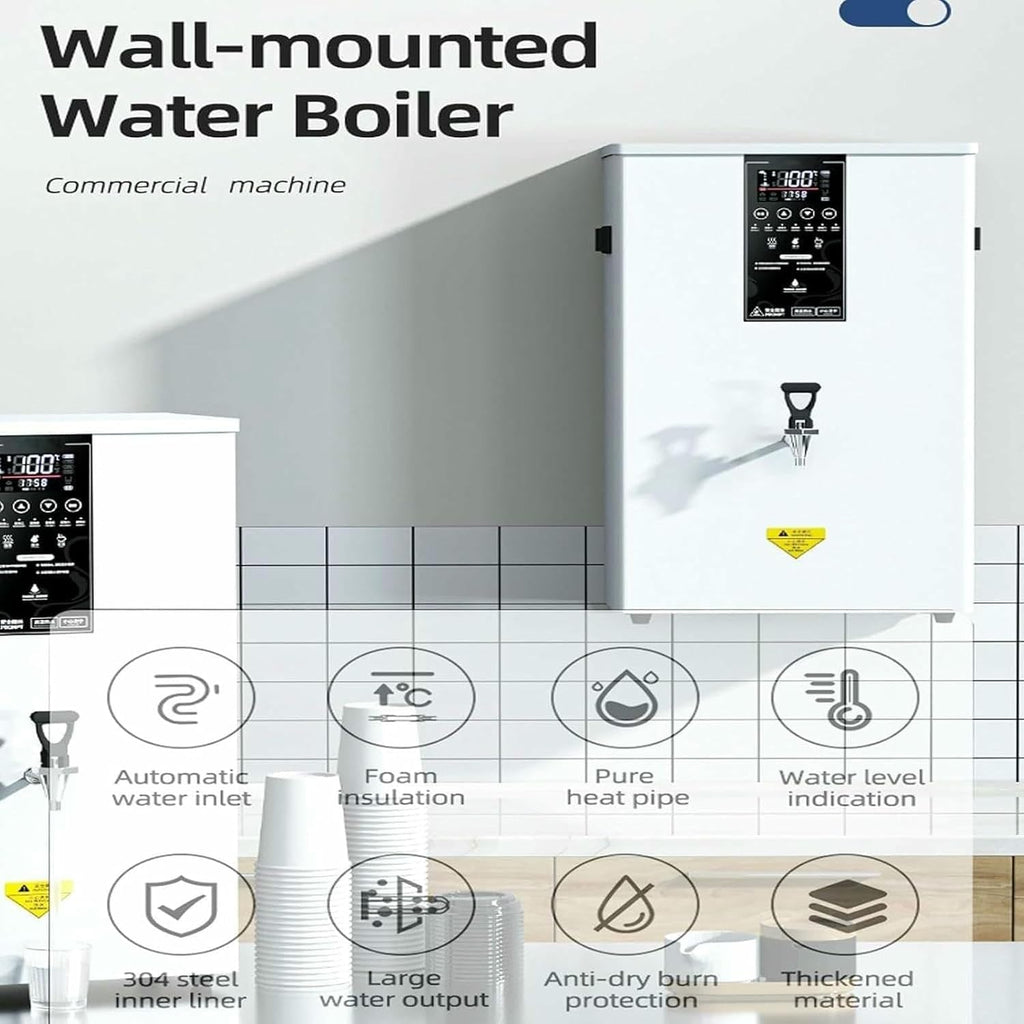 50/60/80L/H Commercial Hot Water Dispenser, Wall-Mounted Tea Coffee Kettle Combination Water Boilers