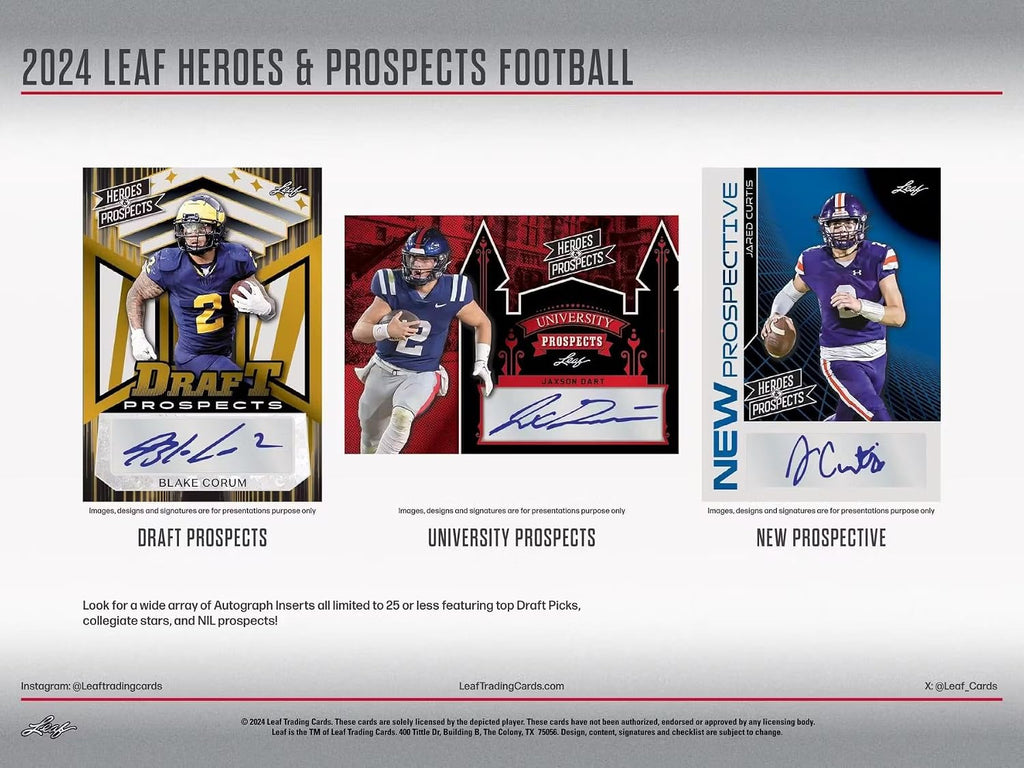 2024 Leaf Prospects & Heroes Football Hobby Box