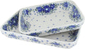 Blue Rose Polish Pottery - Blue Melanie Rectangular Baker Set - 2 Bakers - Unique, Dishwasher Safe, & Durable Bakeware