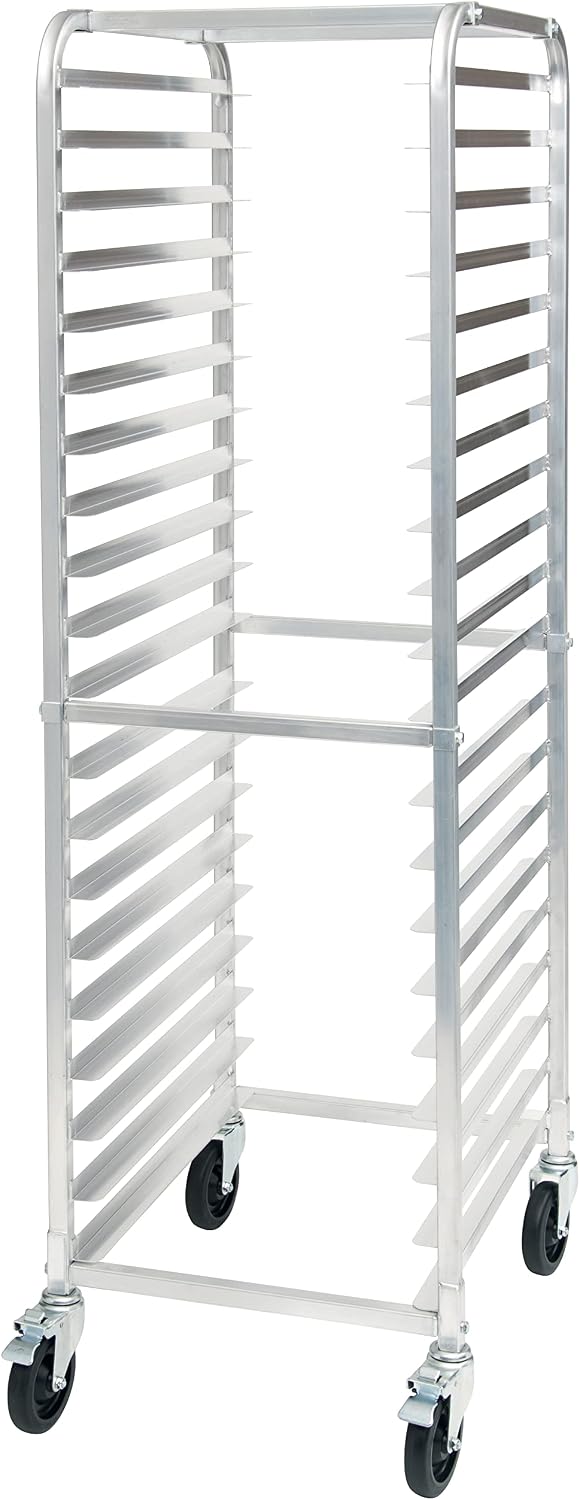 Winco 20-Tier Aluminum Sheet Pan Rack with Brake