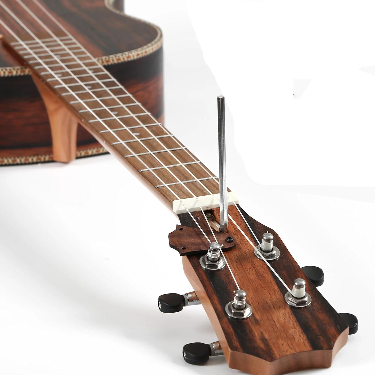 Adult Ukulele Left-Handed Ukulele 26-inch All Black Wood Acoustic Electric Guitar Ukulele Set With Truss Equalizer Gig Bag Strap(Right Hand)