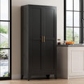 71' Tall Metal Kitchen Pantry Cabinet, Kitchen Storage Cabinets, Steel Cupboard with 2Doors and 4 Adjustable Shelves for Dining Room, Bathroom, Living Room