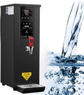 Stainless Steel Electric Hot Water Dispenser, LCD Display + 40-100°C Adjustable Temperature, Water Output: 60l/H + One-Time Water Output: 8l, for Catering, Office,Black