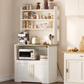 Kitchen Bakers Rack with Storage Cabinet, 5-Tier Microwave Stand with Power Outlets, Coffee Bar Station for Kitchen Dining Living Room