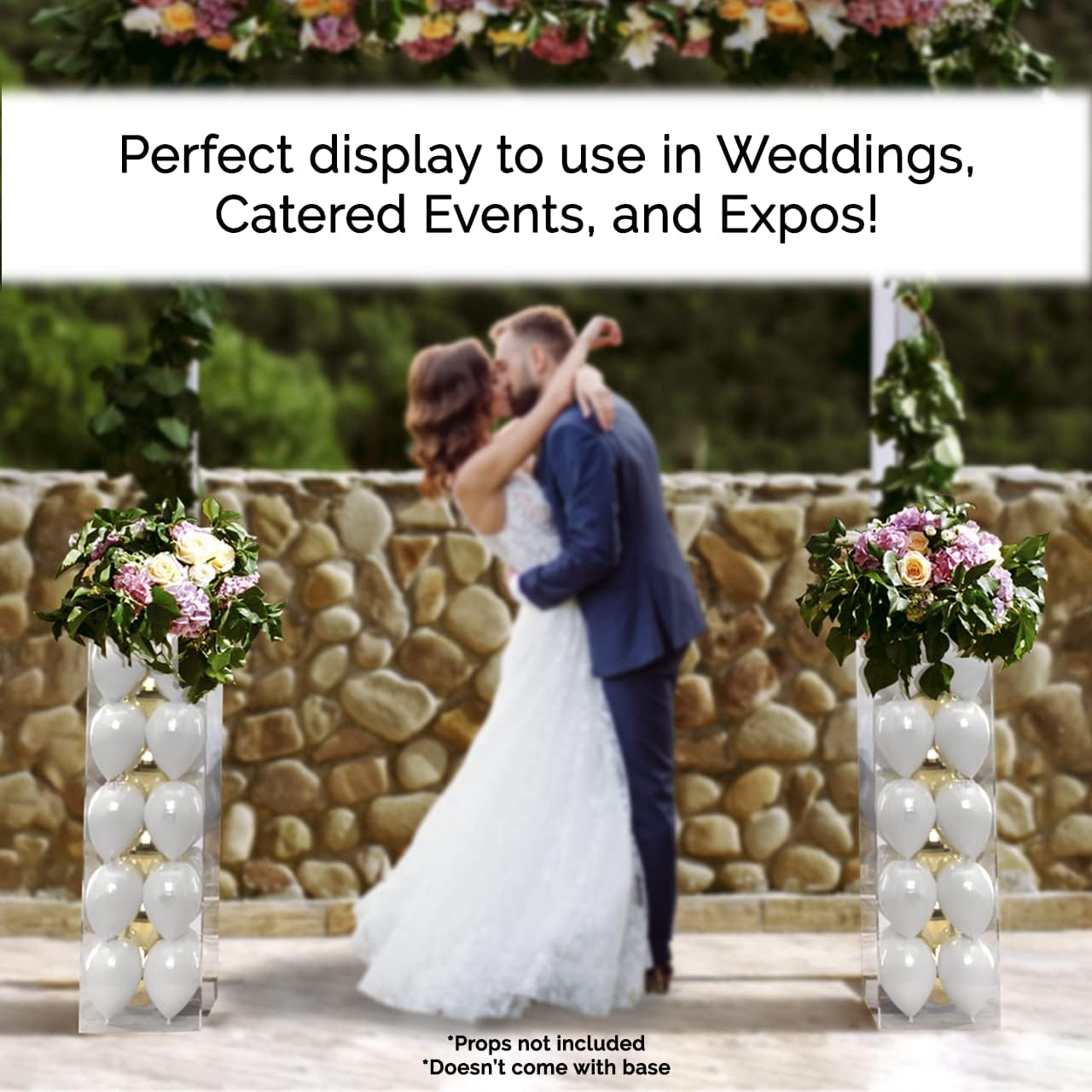 Clear Acrylic Box Pedestal 12' x 12' x 40' with Base Tall Pillar Flower Tower Hollow POP Display Plexiglass 5 Sided Merchandise Show Case by Marketing Holders
