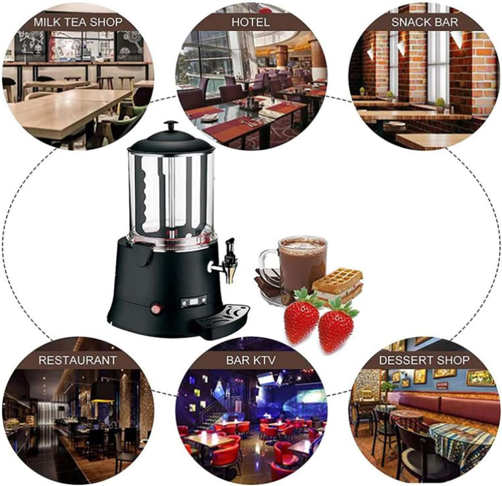 10L Commercial Hot Chocolate Maker, Electric Machine Hot Chocolate Dispenser Warmer, for Heating Chocolate Coffee Milk Tea Juice Tea