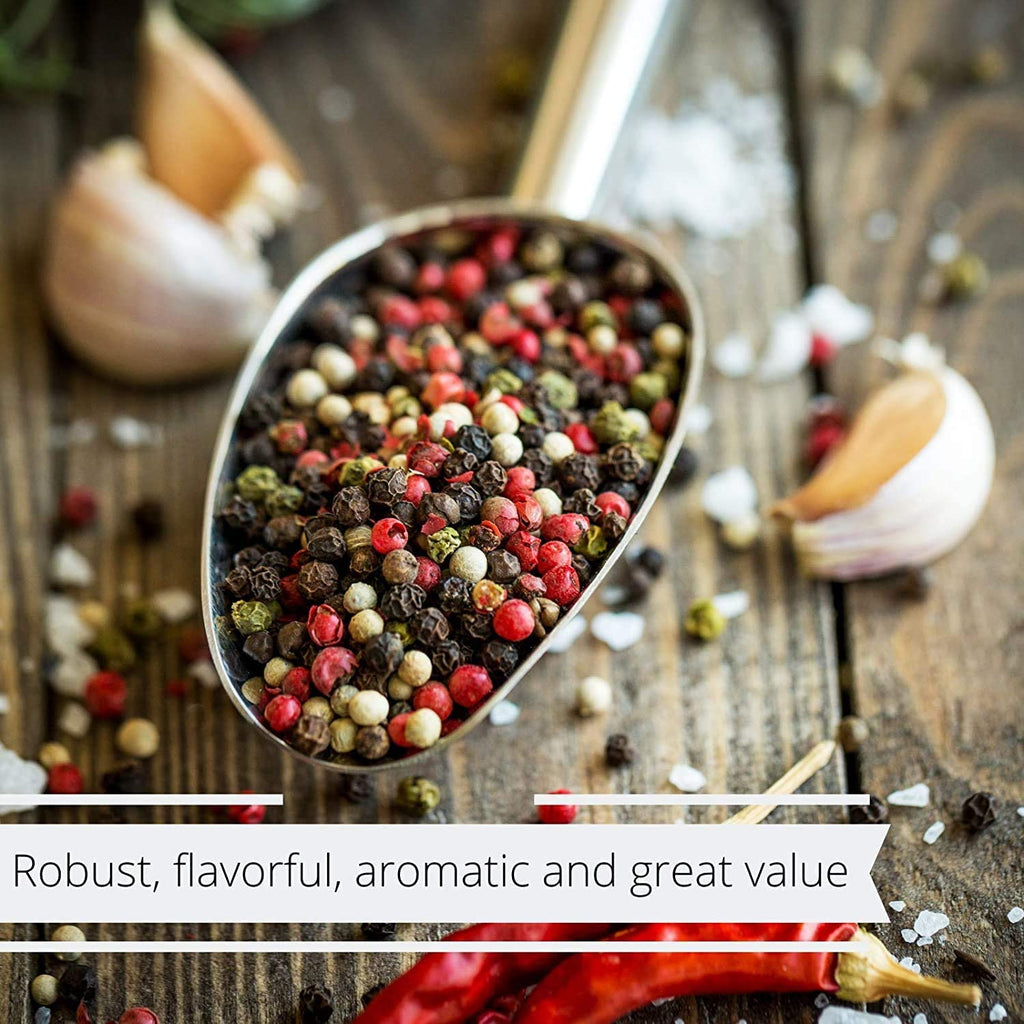 Premium Whole Peppercorn Medley by Its Delish, 10 lbs Bulk Bag, Whole Black, Green, White & Pink Peppercorn Mix