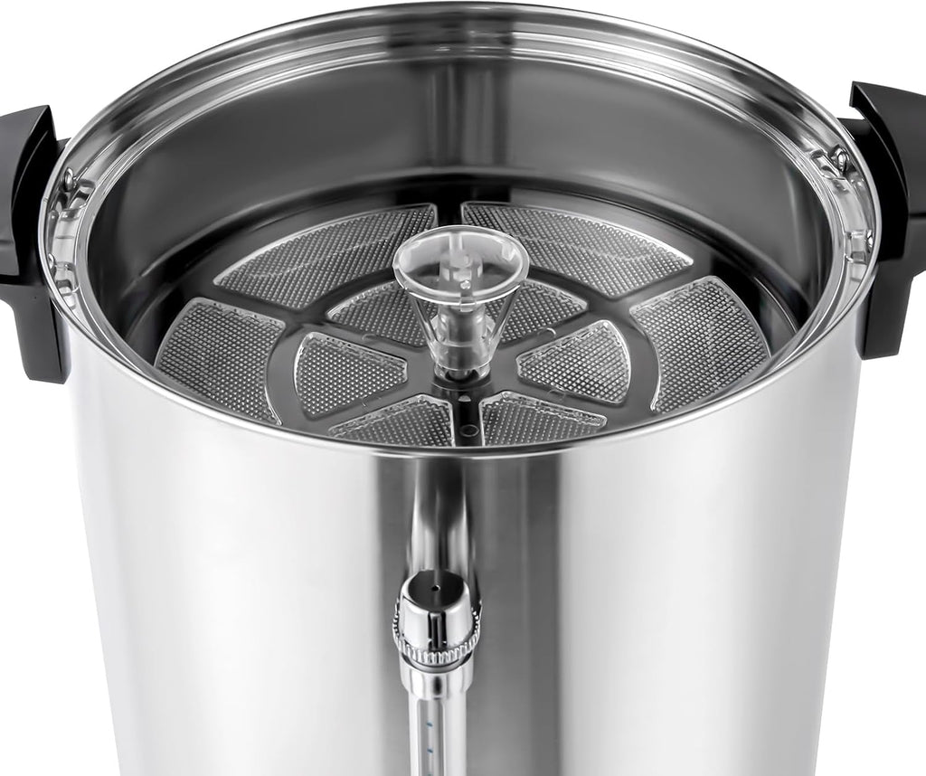 100 Cup Hot Water Urn, 15 L/3.96 gal Commercial Electric Water Boiler and Warmer, Stainless Steel Instant Hot Water Dispenser with Adjustable Temp for Office & Catering,8L/2.11gal,A