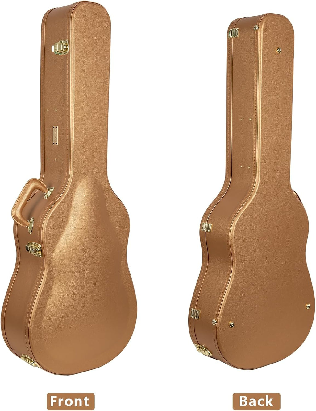 Crossrock Wooden Classical Guitar Case for 4/4 Nylon-String | Luxury Gold Faux Leather, Burgundy Velvet Interior, Lock – Designer Series(CRW520CLG)