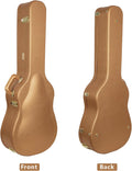 Crossrock Wooden Classical Guitar Case for 4/4 Nylon-String | Luxury Gold Faux Leather, Burgundy Velvet Interior, Lock – Designer Series(CRW520CLG)