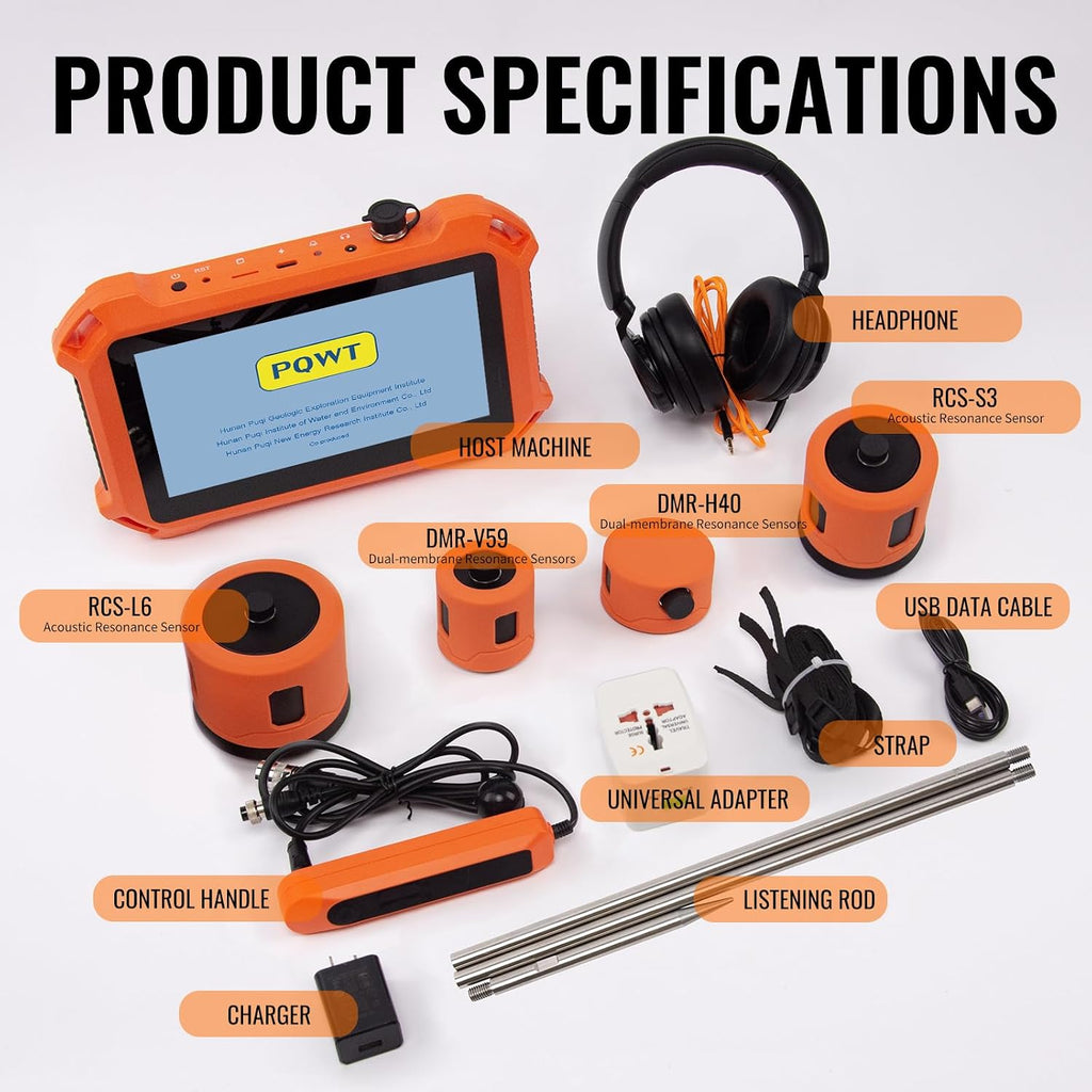 Underground Water Leak Detectors for Home and Outdoor PQ125D Wall Pipe Water Leakage Detection with Touchscreen Earphone and Carrying Case Multi Sensor Acoustic Pipeline Sound Intensifier