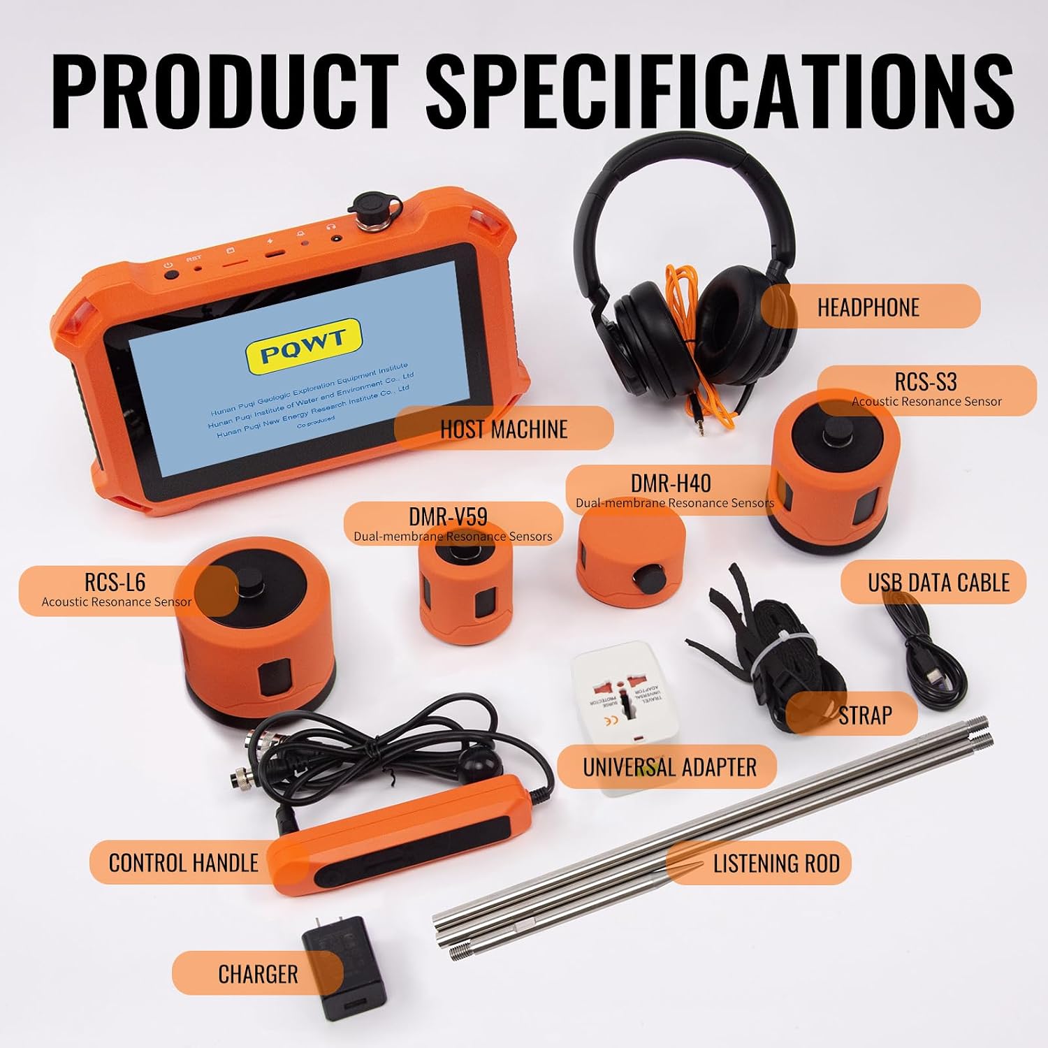 Underground Water Leak Detectors for Home and Outdoor PQ125D Wall Pipe Water Leakage Detection with Touchscreen Earphone and Carrying Case Multi Sensor Acoustic Pipeline Sound Intensifier