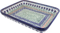 Blue Rose Polish Pottery - Brown Aztec Flower Medium Rectangular Baker - 12' x 9.25' - Unique, Dishwasher Safe, & Durable Bakeware