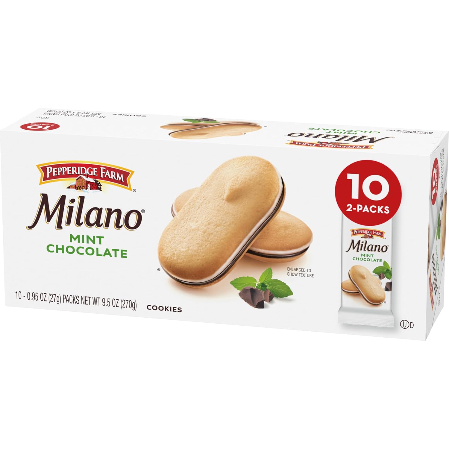 Pepperidge Farm Milano Cookies, Mint, 2 Cookies per Pack (Pack of 120)