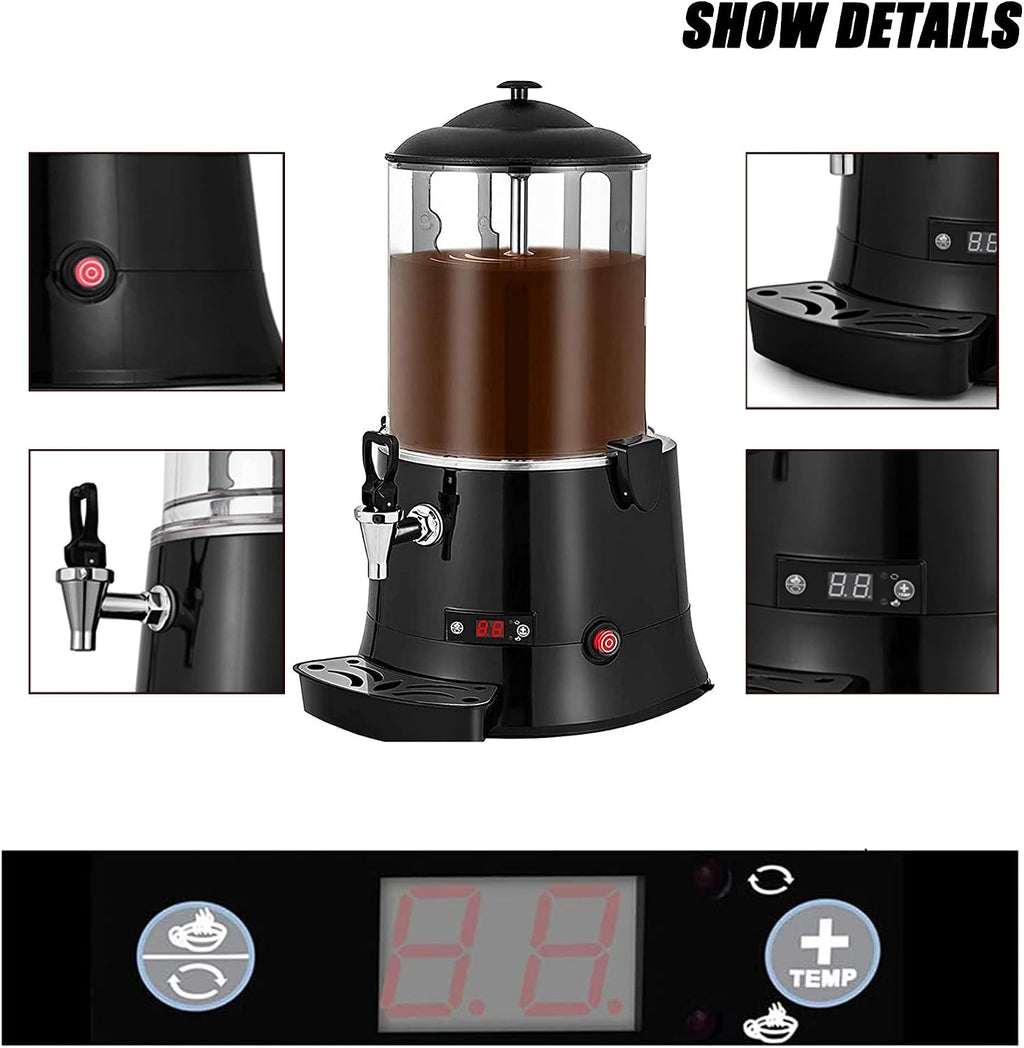 Hot Automatic Beverage Mixes Maker, Commercial Dispenser, Electric Milk Steamer Foam Maker, 400W Chocolate Maker, Coffee Maker Water Urn, for Espresso, Water, Tea, Chocolate