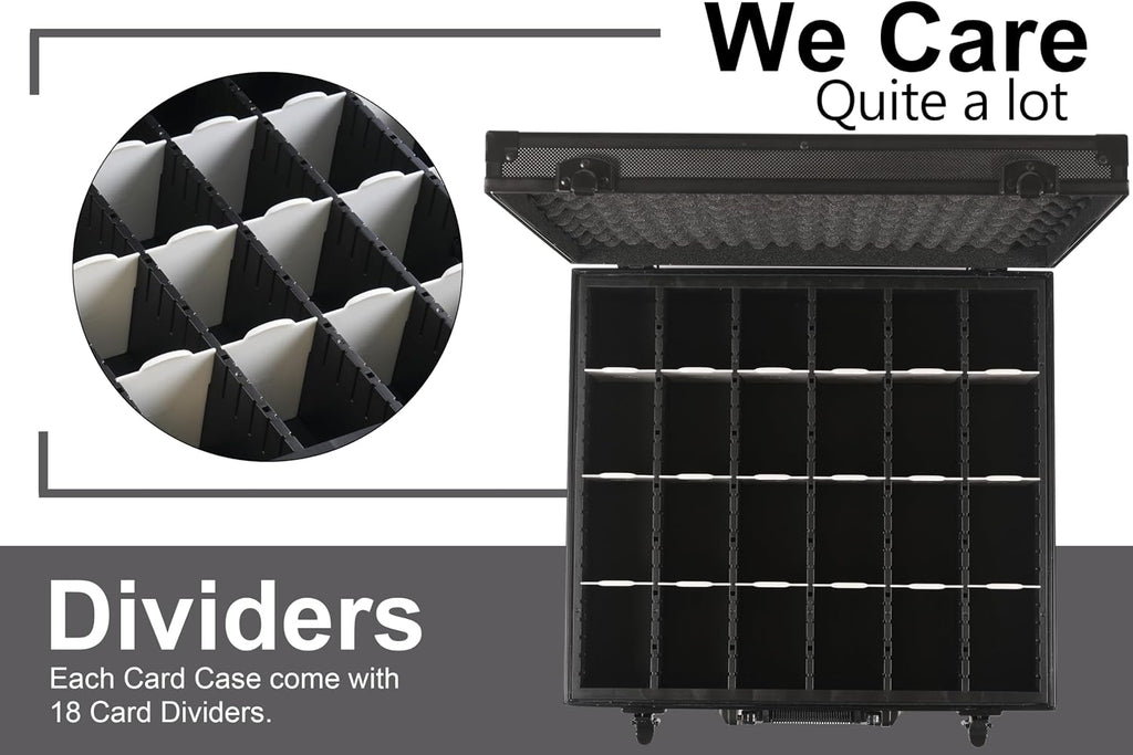 D DACCKIT Trading Card Storage Box with Dividers，Baseball Card Storage Box Holds 6000+ Trading Cards