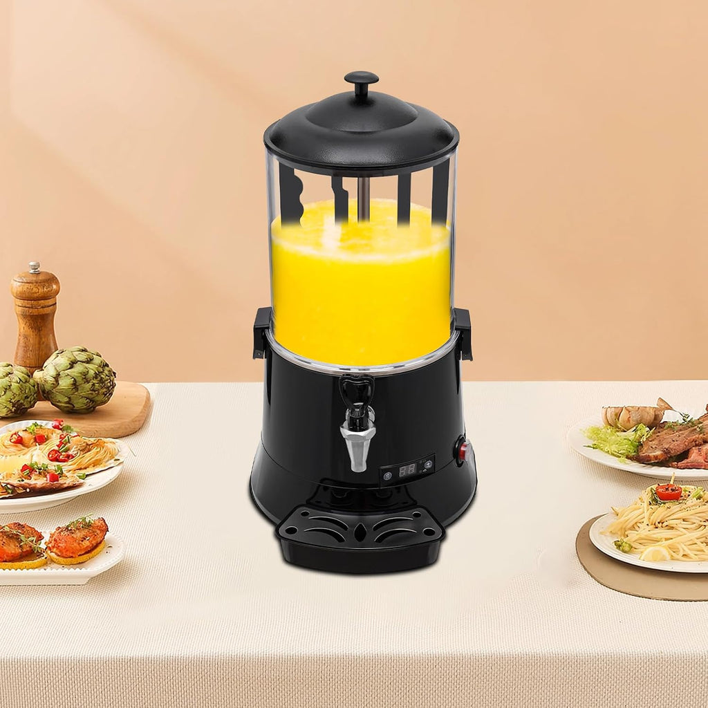 10LHot Chocolate Machine & Commercial Hot Drink Dispenser, Electric Beverage Warmer with 86-194°F Intelligent Temperature Control, Multi-Function Dispenser for Cocoa Milk Coffee and Tea