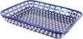 Blue Rose Polish Pottery - Blue Xandra Medium Rectangular Baker - 12' x 9.75' - Unique, Dishwasher Safe, & Durable Bakeware