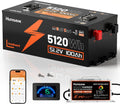 48V 100Ah Golf Cart Battery with Metal Case & 200A BMS, LiFePO4 Lithium Battery with 15A Charger, Bluetooth APP & LCD Monitor, 15000+ Cycles, Max. 5.12kWh with Low-Temp Protection for Golf Carts