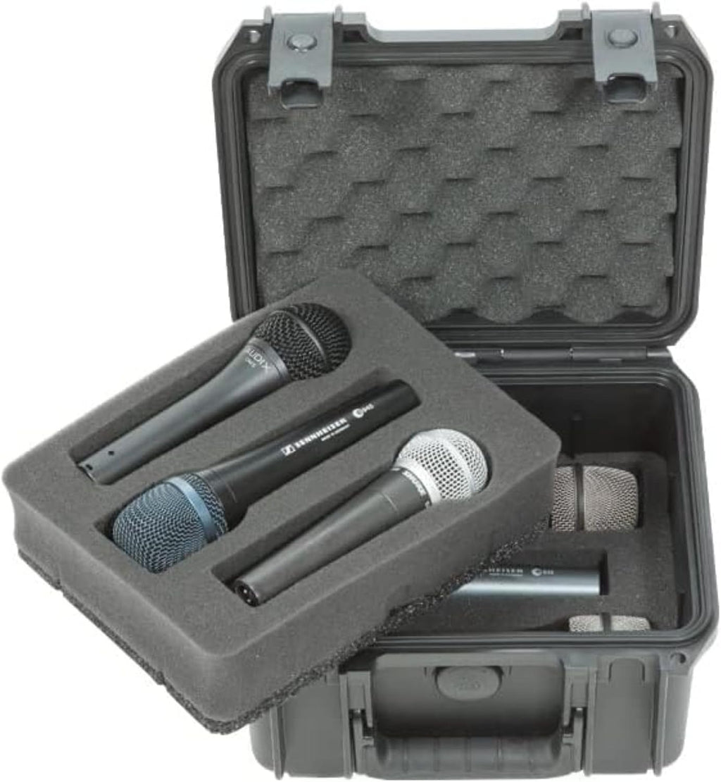 SKB 3I-0907-MC6 Injection-Molded Waterproof Case for Six Microphones - Black