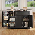 Gizoon Kitchen Sideboard Buffet Cabinet with Storage Small Coffee Bar Cabinet with Drawer, Kitchen Pantry Storage Cabinet with Door and Shelves for Bathroom and Living Room, Black, Painted