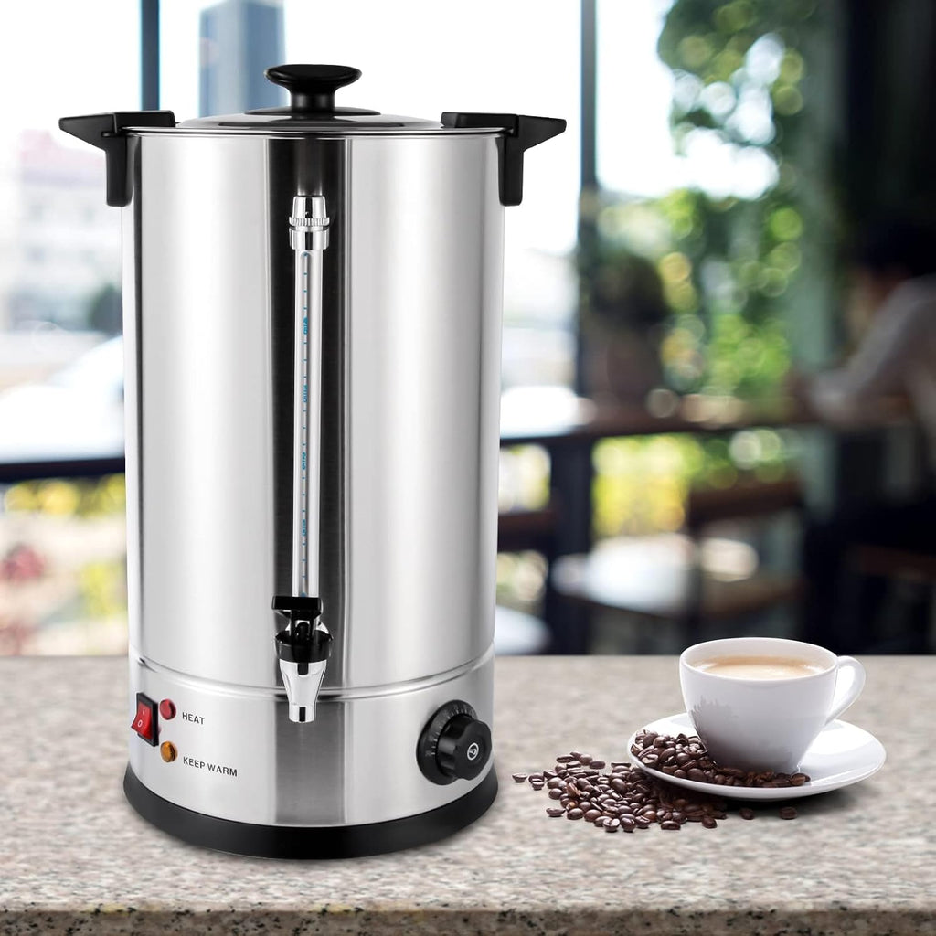 Large Coffee Dispenser, Automatic Hot Water Dispenser, Tea Dispenser, Commercial Grade Stainless Steel Coffee Urn, for Home, Party, (15L)