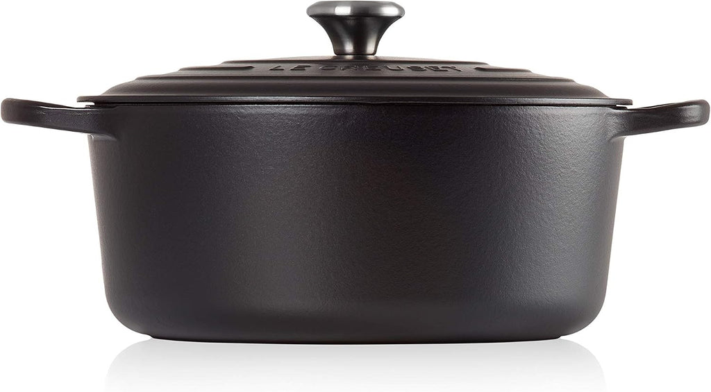 Le Creuset Signature Cast Iron Round Casserole, 30 cm - Matte Black Licorice