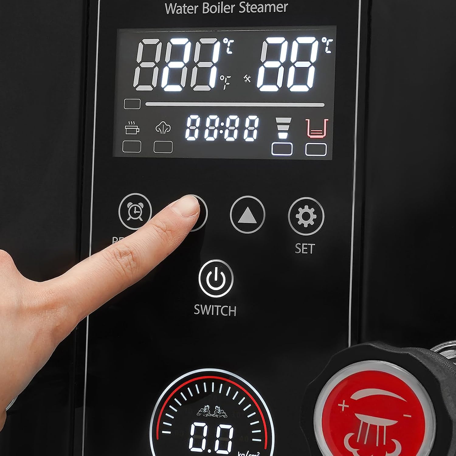 Commercial Hot Water Boiler 12L/3.2gal Hot Water Dispenser Stainless Steel 3000W Fast Heating Electric Kettle for Tea Coffee Restaurant Hotel Office Black