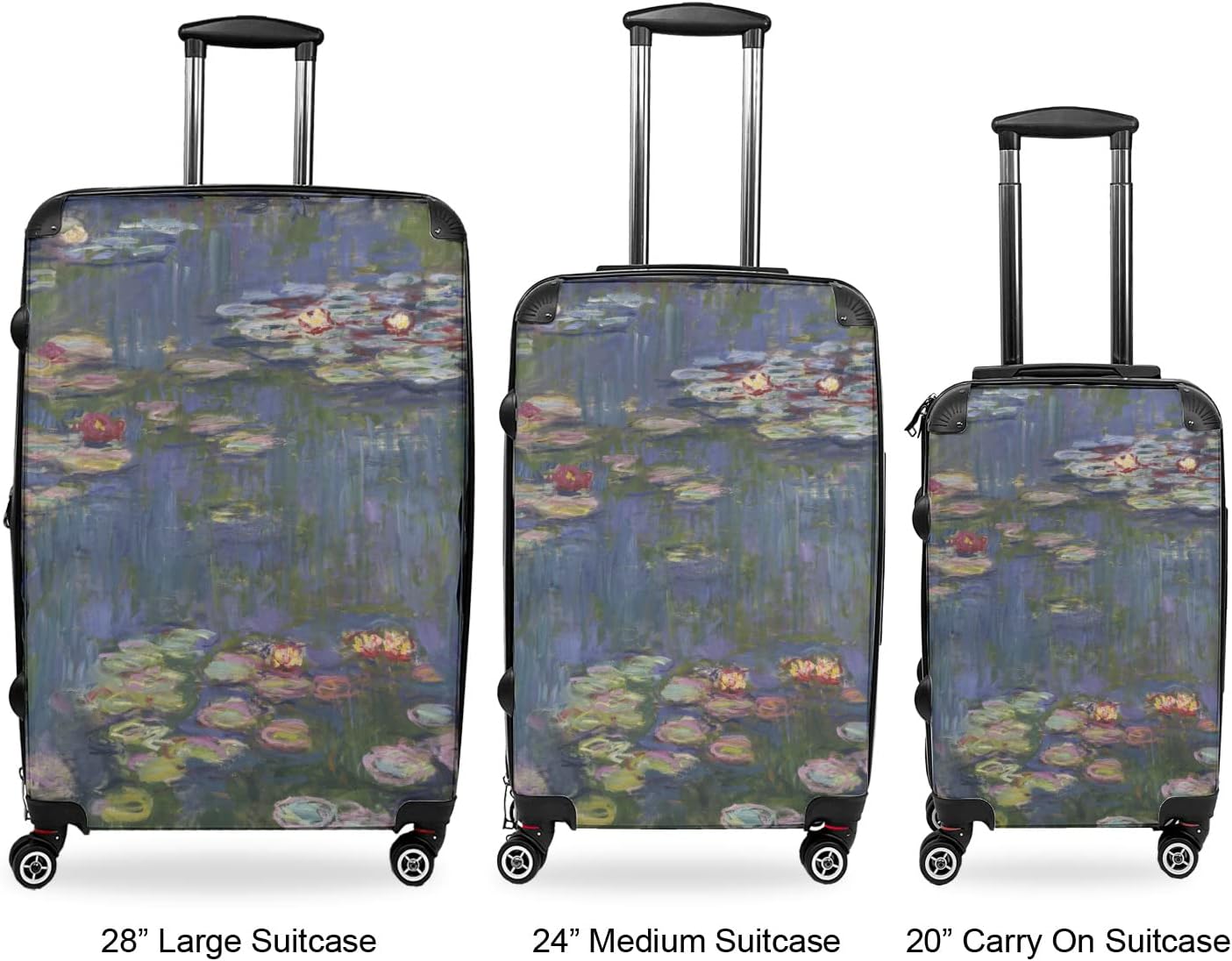 Water Lilies by Claude Monet Suitcase - 24' Medium - Checked