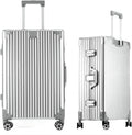 HotWay Carry On Luggage with Spinner Wheels, Aluminum Hard Shell Zipperless Suitcase with TSA Lock, 22x14x9 Airline Approved Luggage for Business Travel (Aluminum Silver, 20 Inch)
